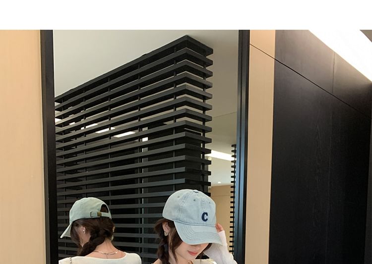 Knit Top with Notch Neck and Long Sleeves in Solid Color