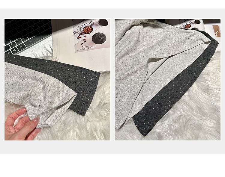 Glitter Henley Tee with Long Sleeves