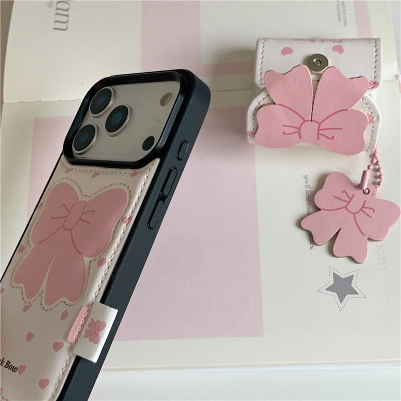 Bow Faux Leather Apple AirPods / Pro Earphone Case Skin
