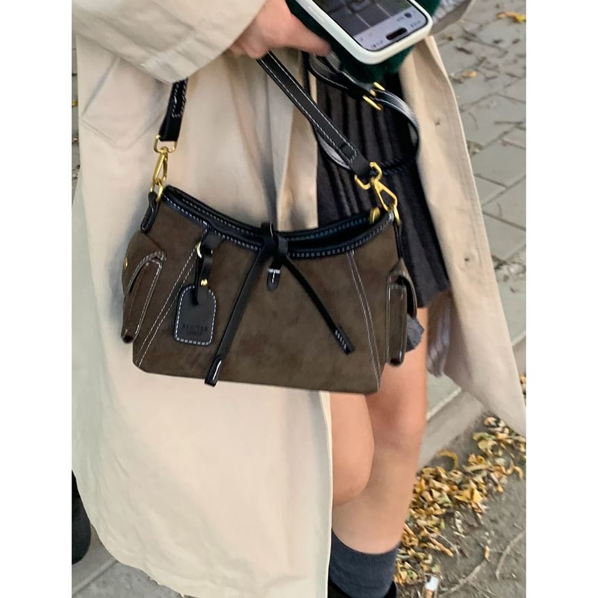 Faux Suede Shoulder Bag