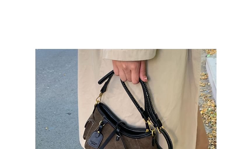 Faux Suede Shoulder Bag