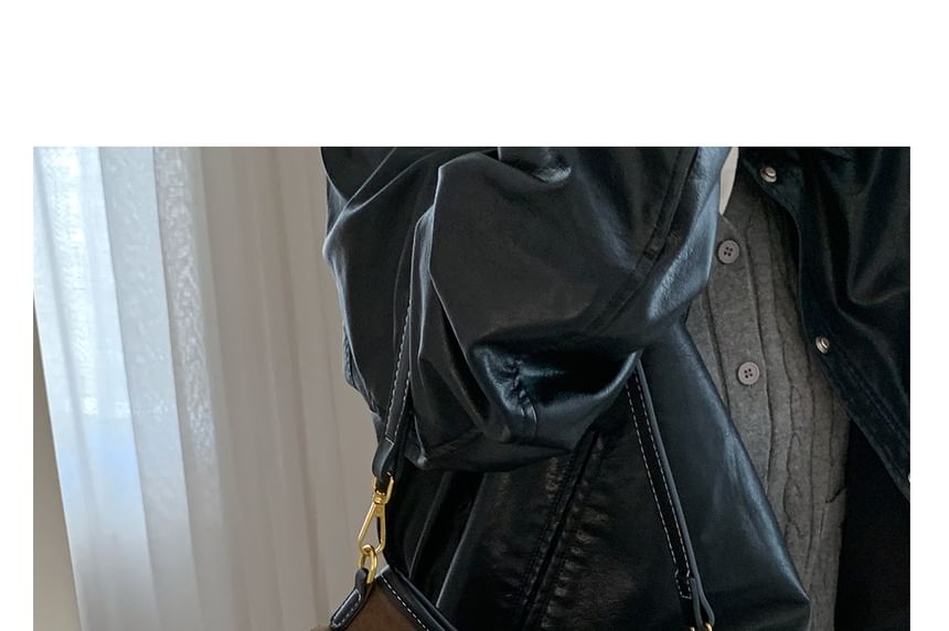 Faux Suede Shoulder Bag