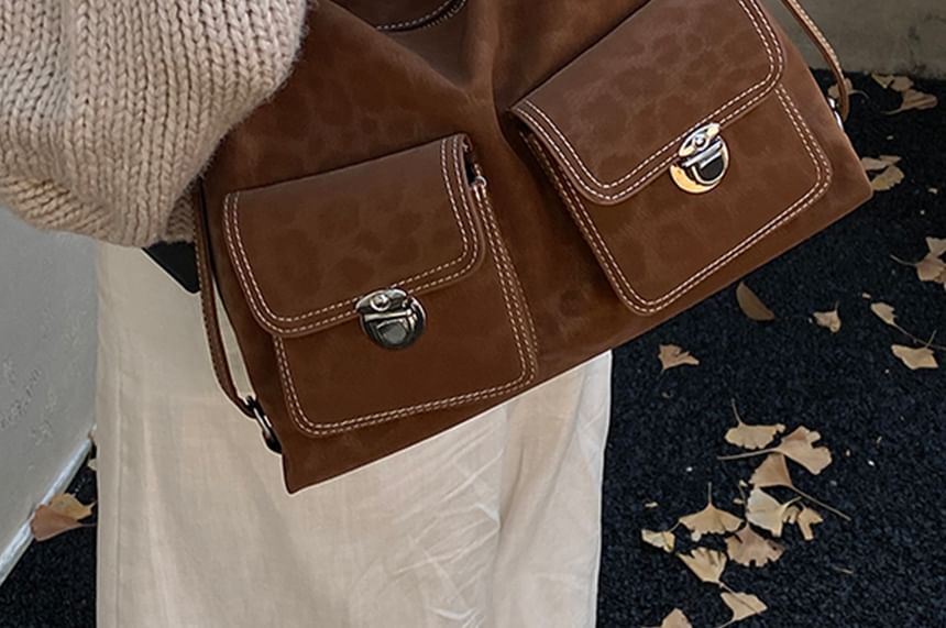 Faux Leather Leopard Print Shoulder Bag