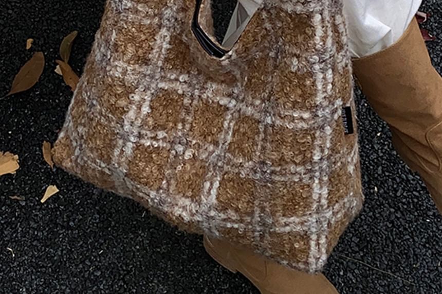 Plaid Tweed Shoulder Bag