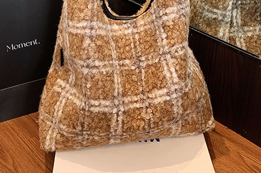 Plaid Tweed Shoulder Bag