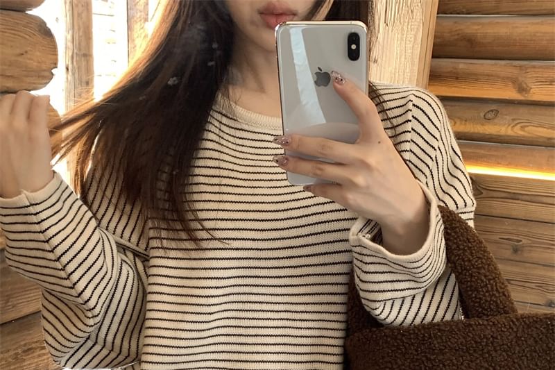 Striped Sweater with Crewneck