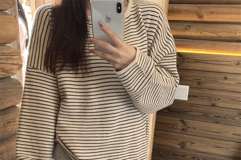 Striped Sweater with Crewneck