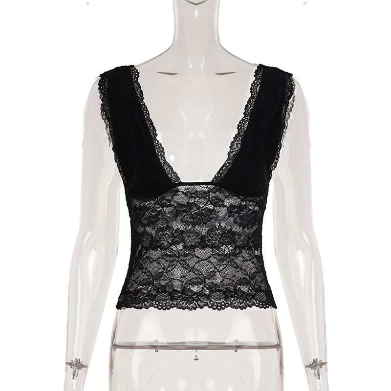 V-Neck Lace Camisole Top