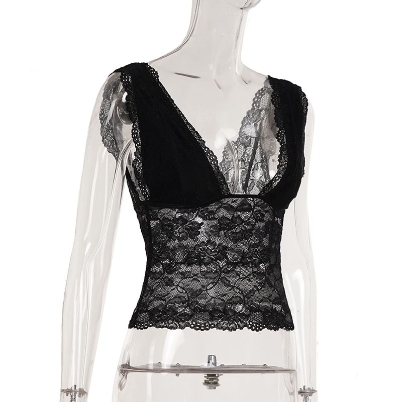 V-Neck Lace Camisole Top