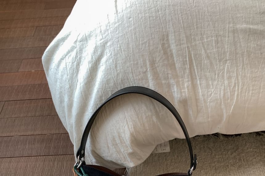 Buckled Faux Suede Shoulder Bag