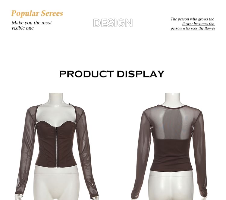 Sweetheart-Neckline Hook & Loop Top and Low-Waist Shirred Midi Pencil Skirt with Long Sleeves