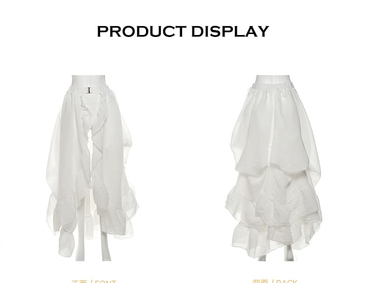 Square-Neck Crop Top with Elbow Sleeves and High-Waist Plain Maxi A-Line Skirt and Undershorts