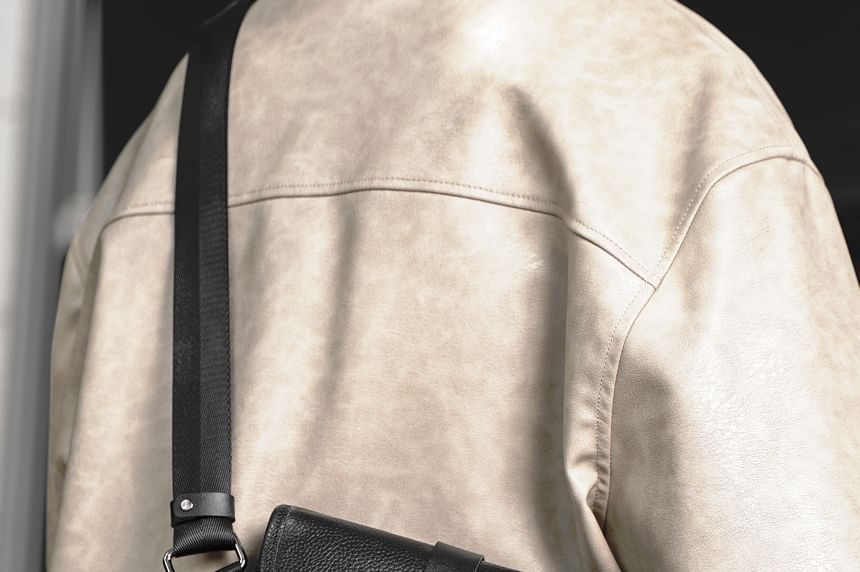 Buckled Genuine Leather Flap Crossbody Bag