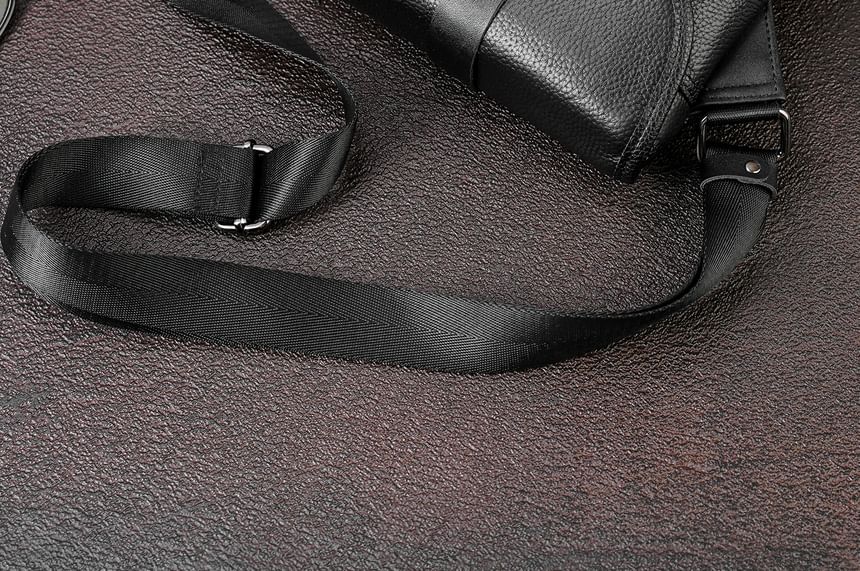 Buckled Genuine Leather Flap Crossbody Bag