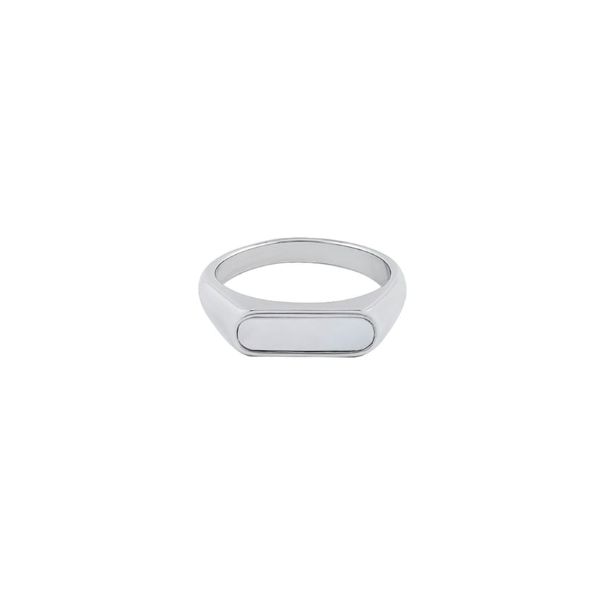 Stainless Steel Mother of Pearl / Beaded Ring / Set
