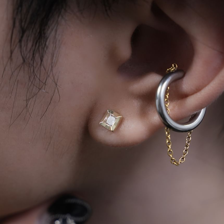 Rhinestone Square Stud Earring