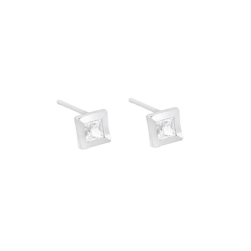 Rhinestone Square Stud Earring