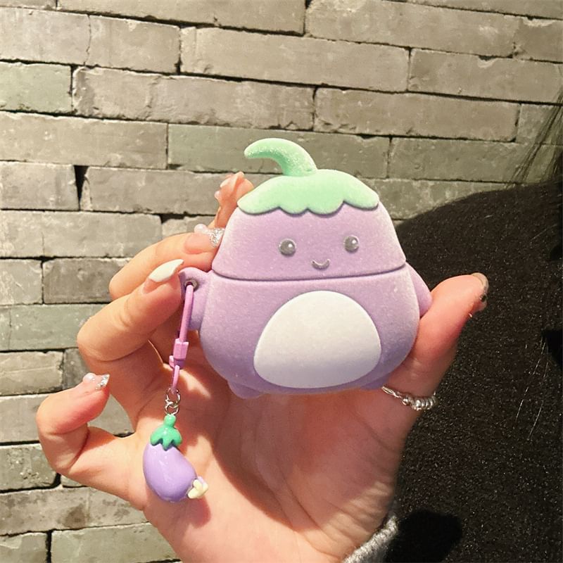 Eggplant Apple AirPods / Pro Earphone Case Skin / Charm / Set