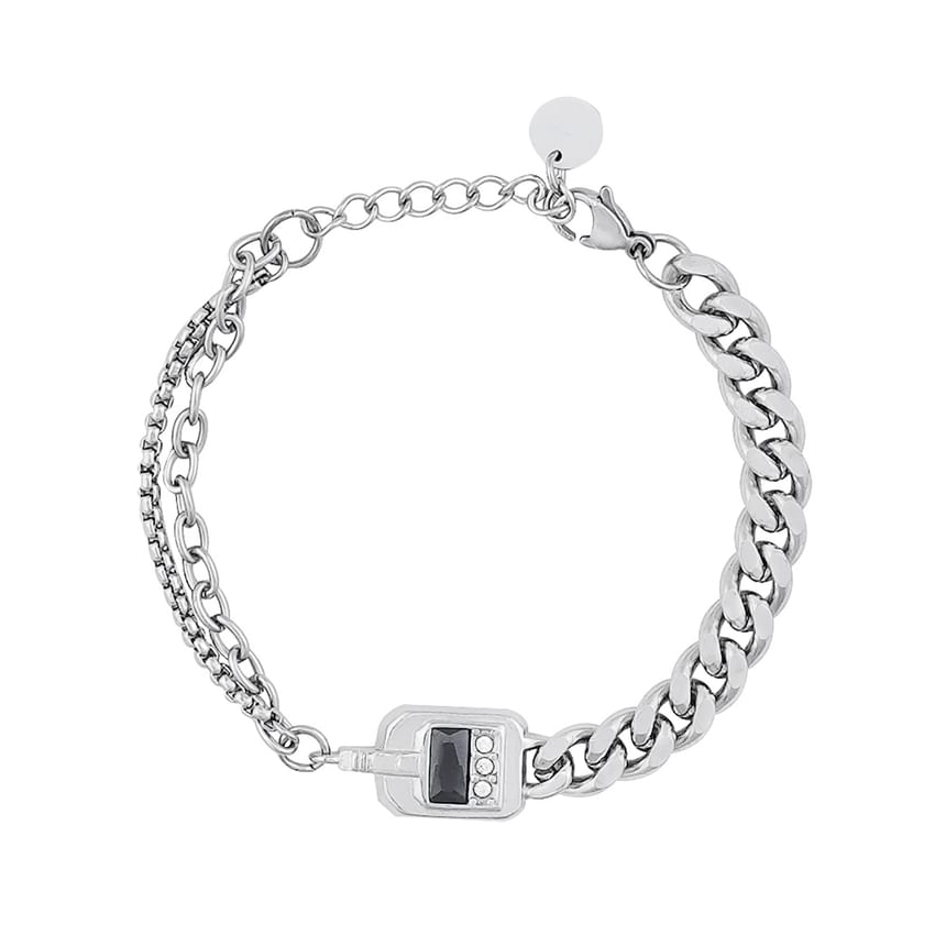 Stainless Steel Rhinestone Chain Bracelet