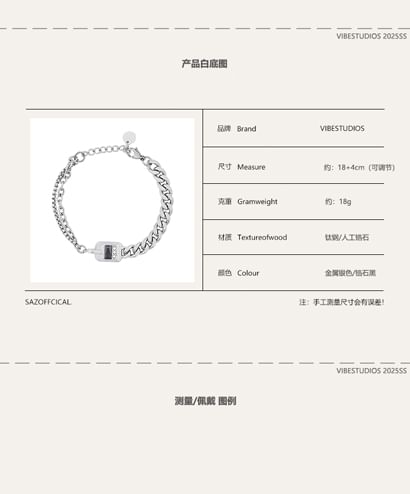 Stainless Steel Rhinestone Chain Bracelet