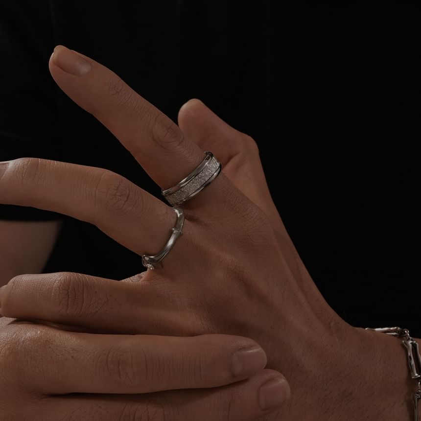 Stainless Steel Textured Ring