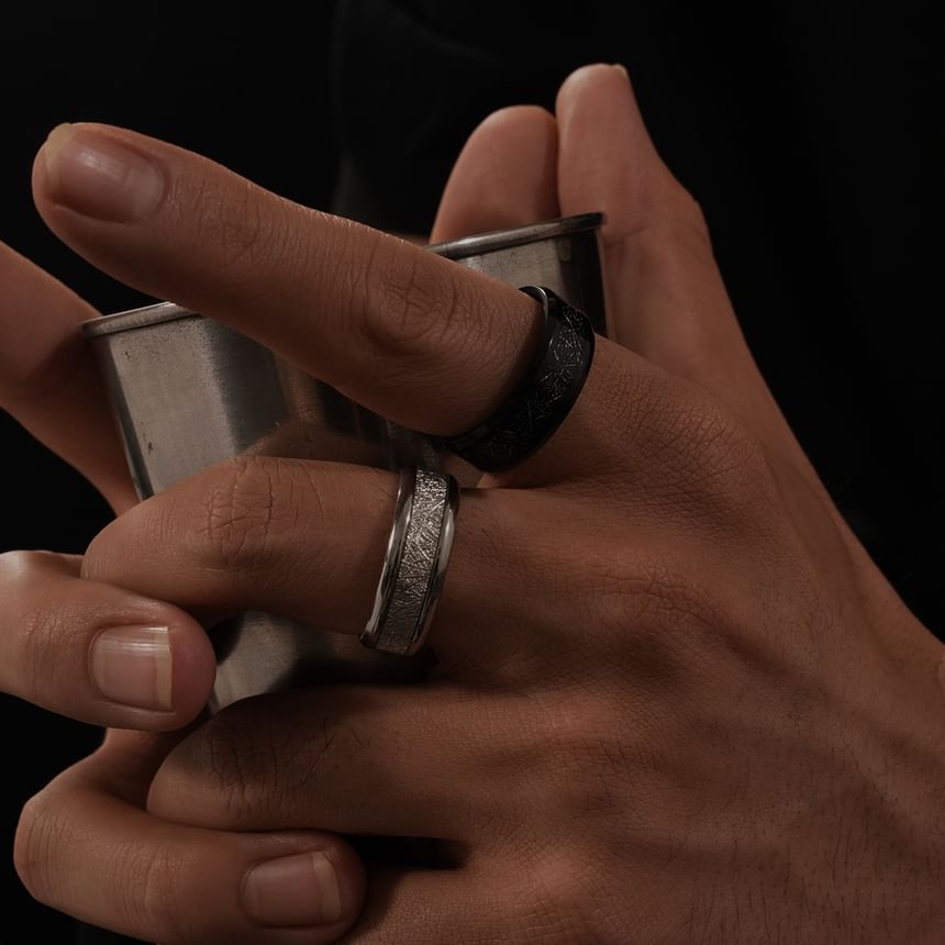 Stainless Steel Textured Ring