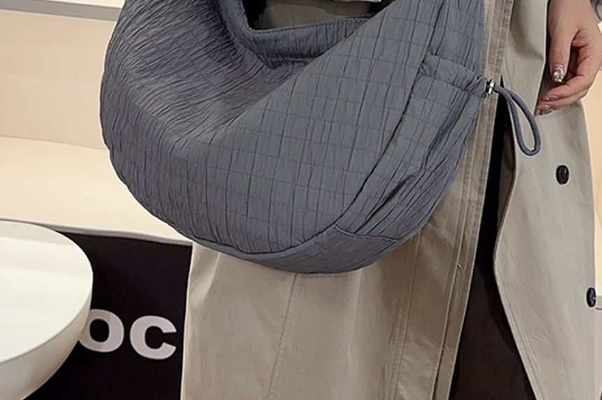 Shirred Fabric Hobo Bag