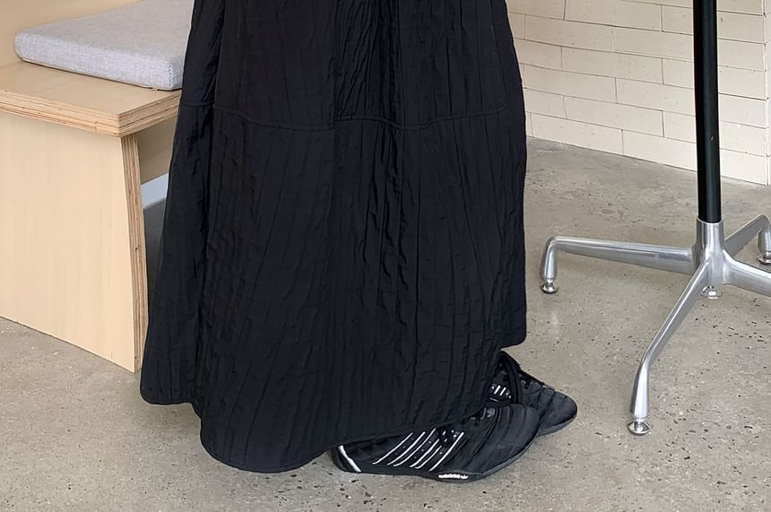 Textured Maxi A-Line Skirt