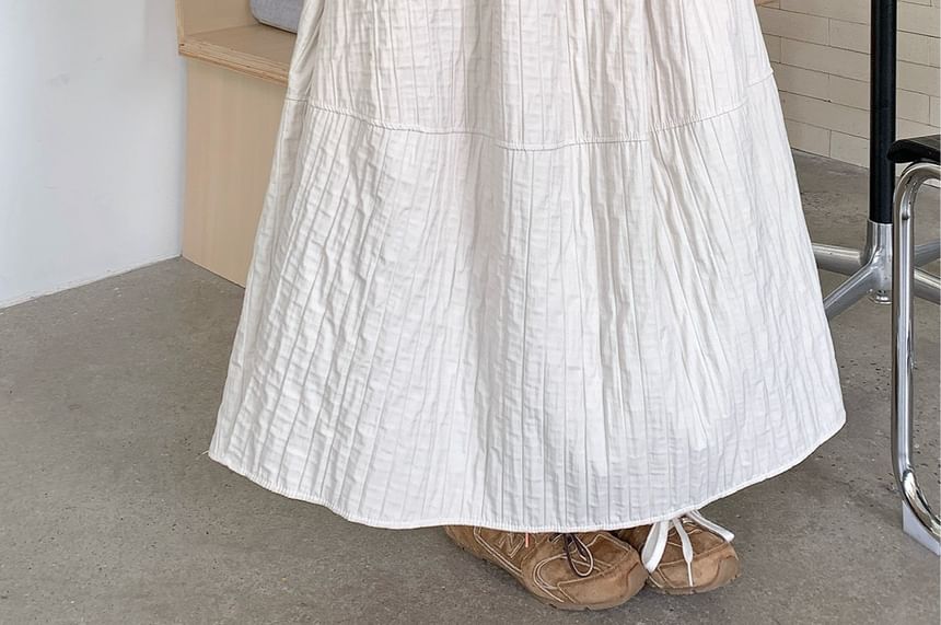 Textured Maxi A-Line Skirt