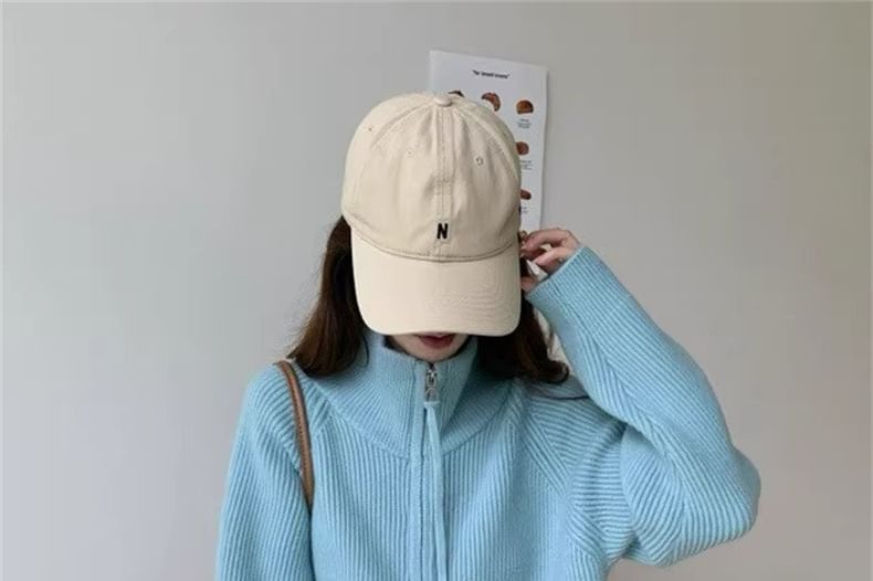 Stand Collar Zip-Up Plain Cardigan