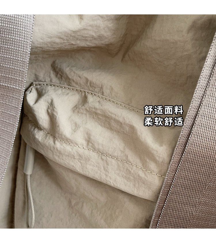Nylon Plain Shoulder Bag