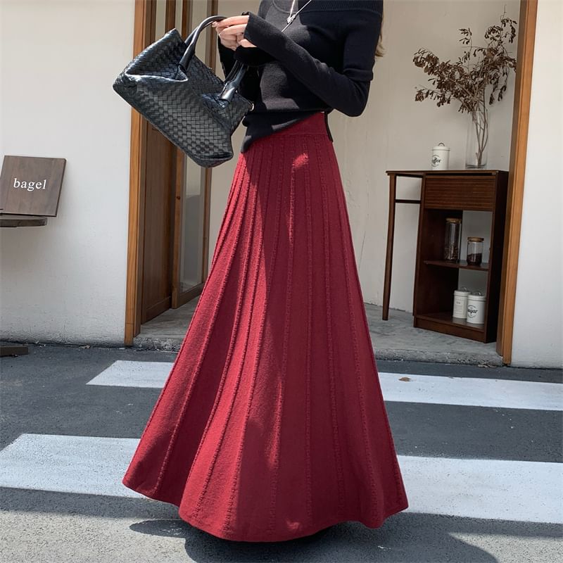 Knit Maxi A-Line Skirt