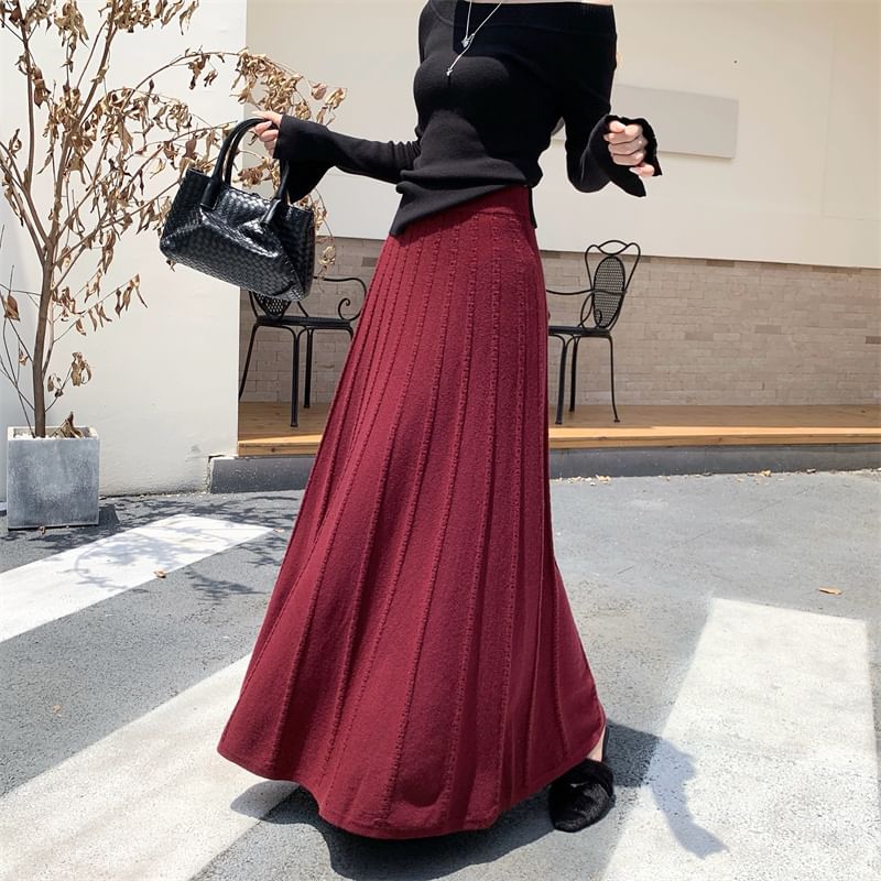 Knit Maxi A-Line Skirt