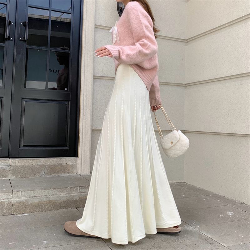 Knit Maxi A-Line Skirt
