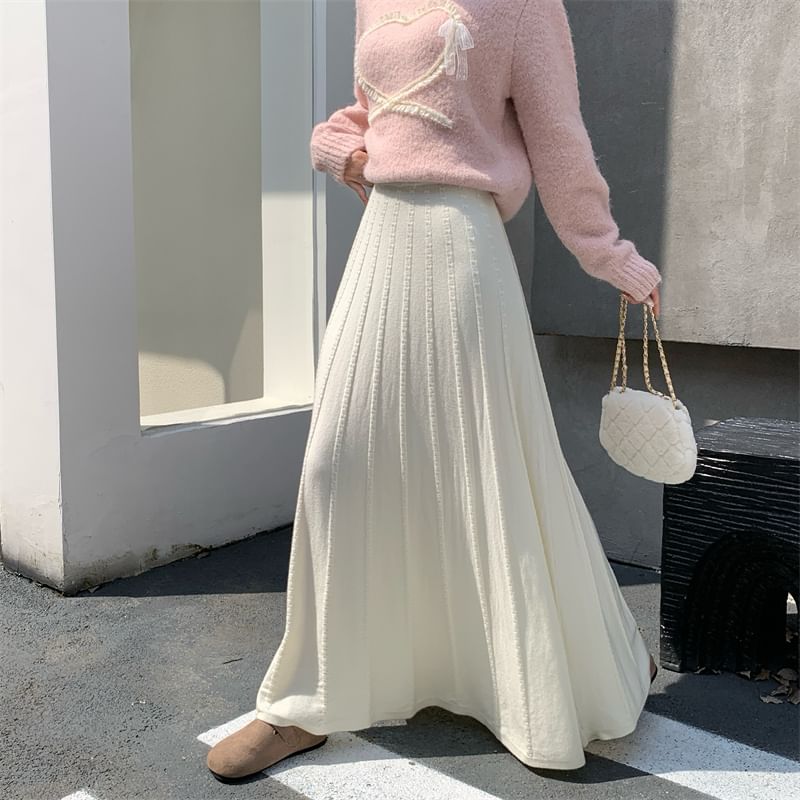 Knit Maxi A-Line Skirt