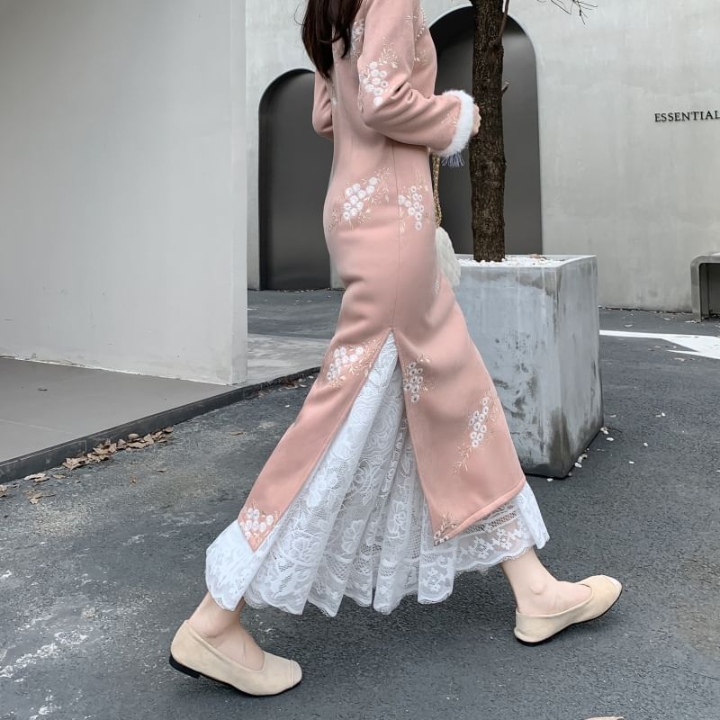 Lace Maxi A-Line Skirt