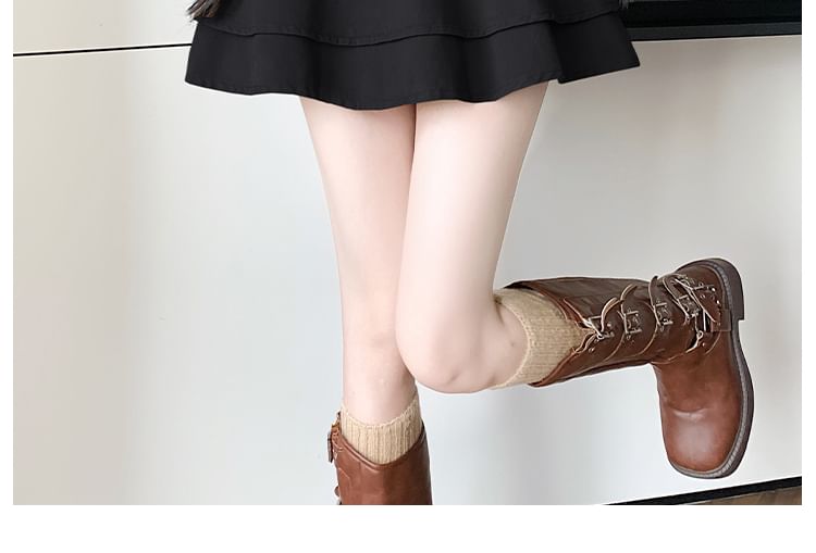 Tiered Ruffle Mini A-Line Skirt