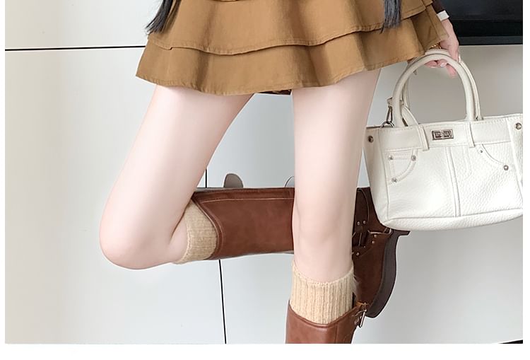 Tiered Ruffle Mini A-Line Skirt