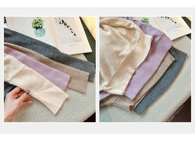 Boat Neck Sweater in Plain Style