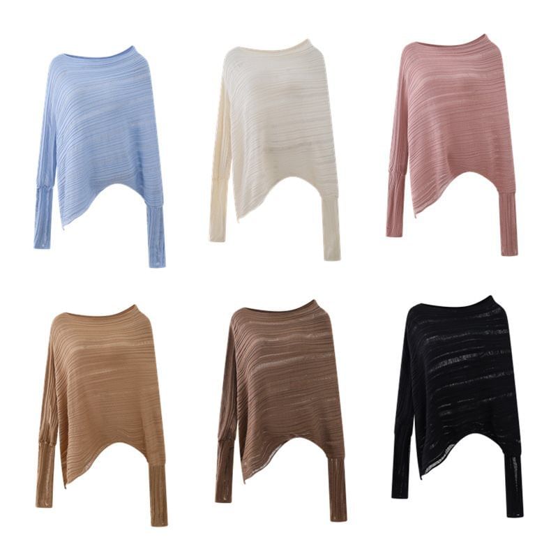 Ribbed Sweater with Boat Neckline