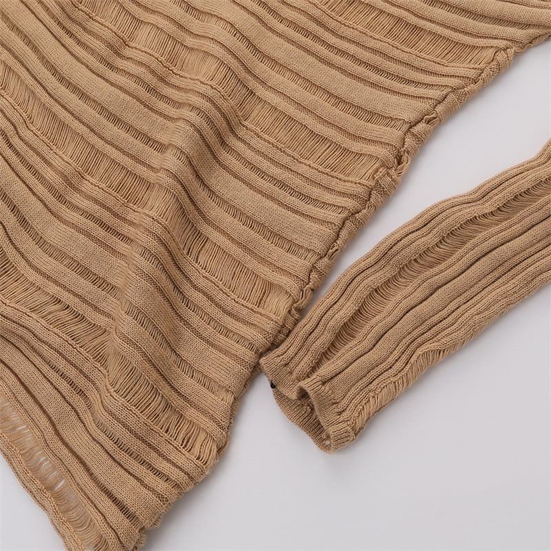 Ribbed Sweater with Boat Neckline
