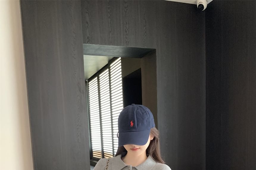 Knit Polo Shirt with Long Sleeves