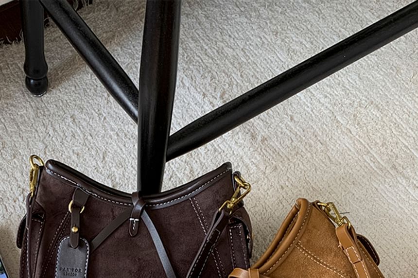 Flap Pocket Faux Suede Shoulder Bag
