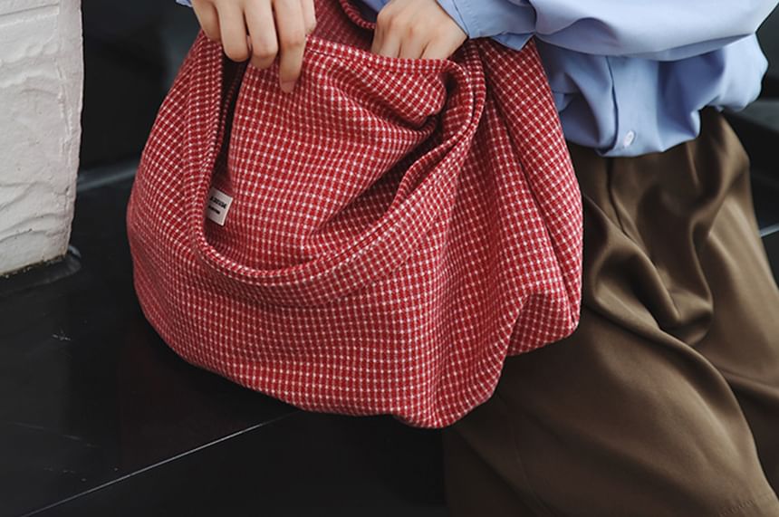 Plaid Fabric Tote Bag