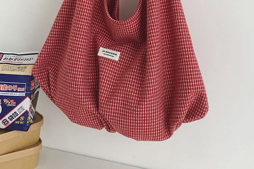 Plaid Fabric Tote Bag