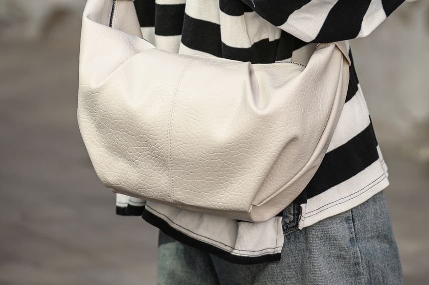 Plain Faux Leather Crossbody Bag
