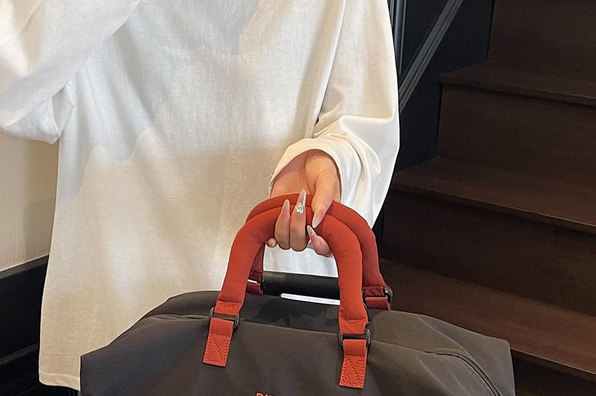 Contrast Handle Carryall Bag