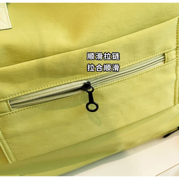Contrast Handle Carryall Bag