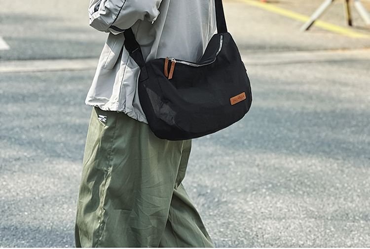 Plain Nylon Crossbody Bag