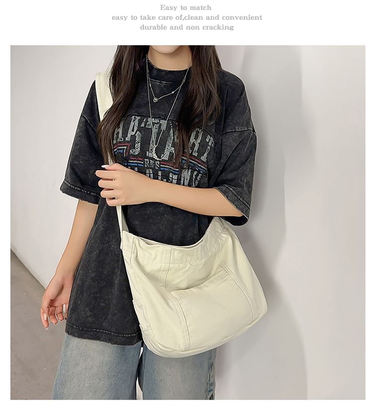 Plain Canvas Crossbody Bag